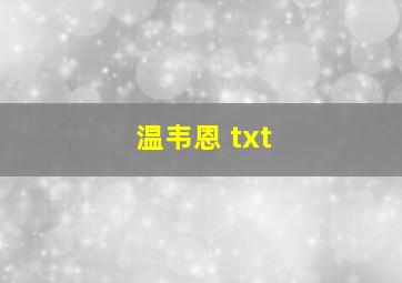 温韦恩 txt